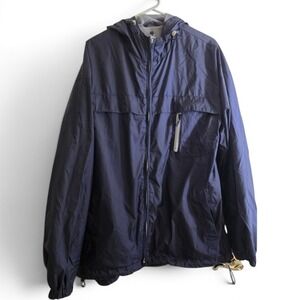 Old Navy Y2K Hooded Windbreaker Jacket Men's Large Navy
